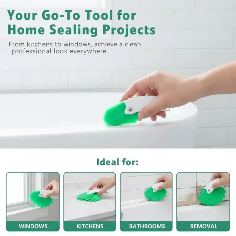 9 In 1 Sealant Smooth Scraper Silicone Remover Caulk Finisher Glue Scraper Grout Removal Tool
