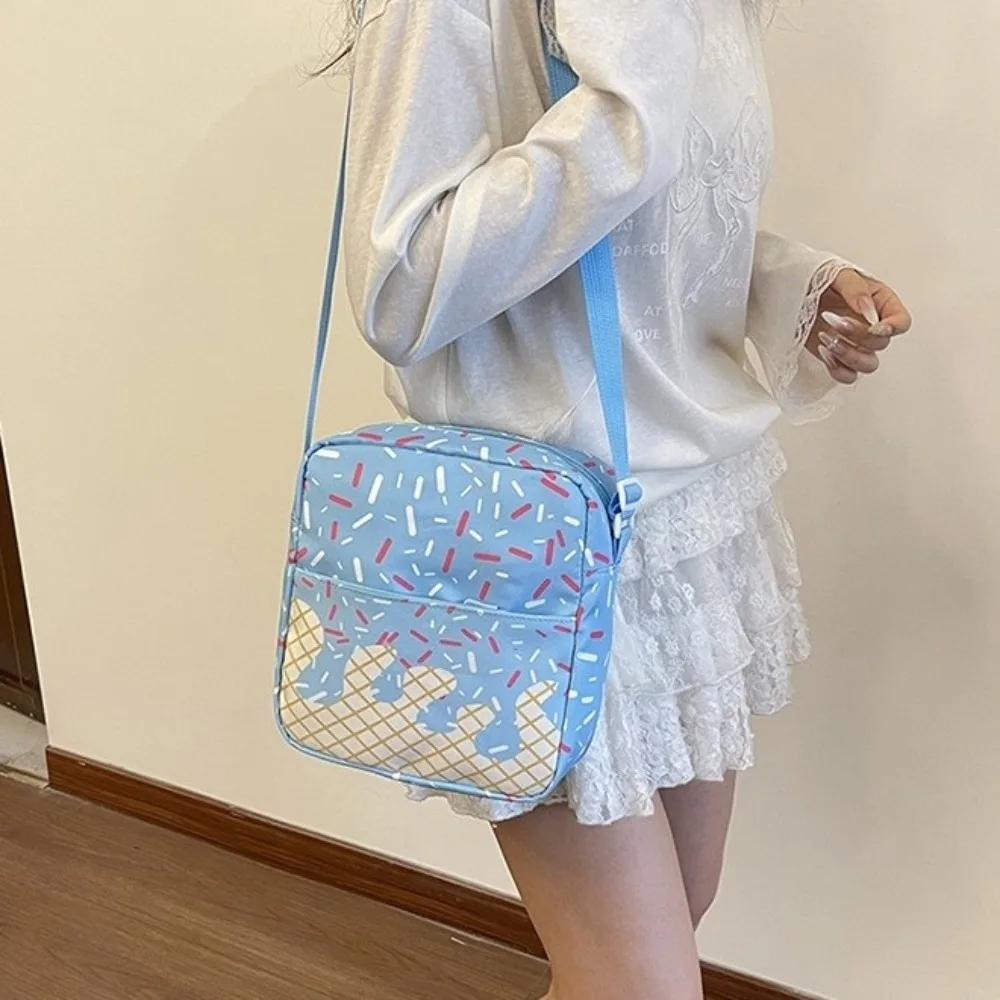 Conjunto de mochila con estampado de helado y estuche para lápices, fabricada en tejido Oxford, con gran capacidad, ligera y de diseño a juego, ideal como mochila escolar.