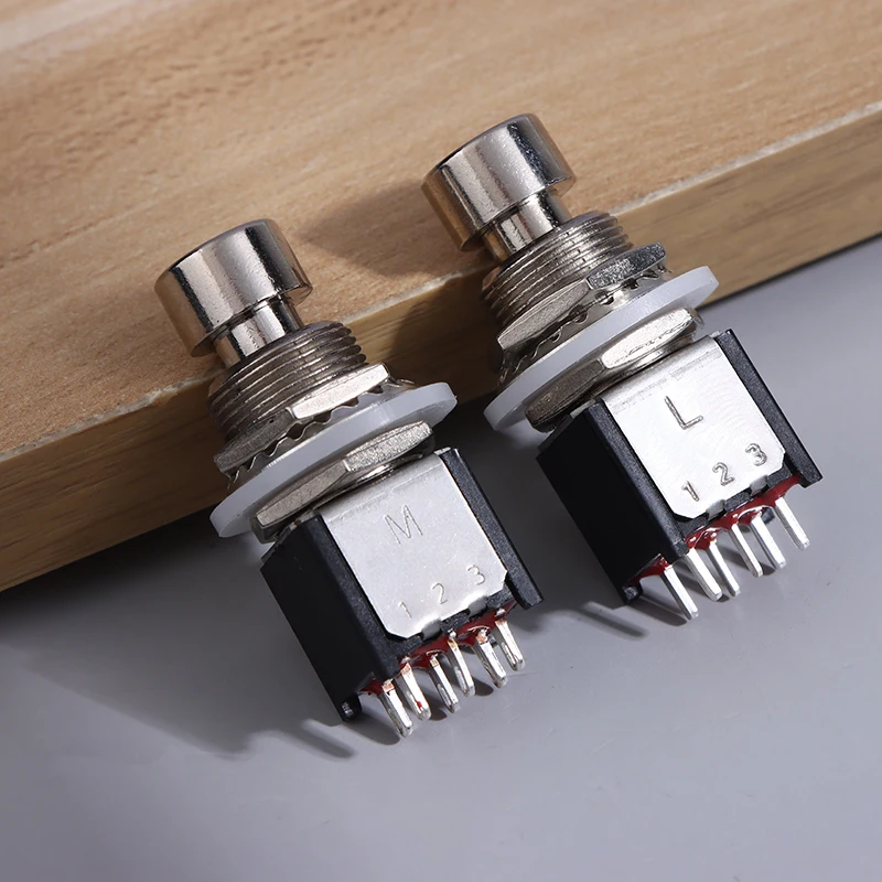 

6-контактный гитарный педальный переключатель, металлическая кнопка, педаль эффектов DPDT для гитары и педалборда «сделай сам»