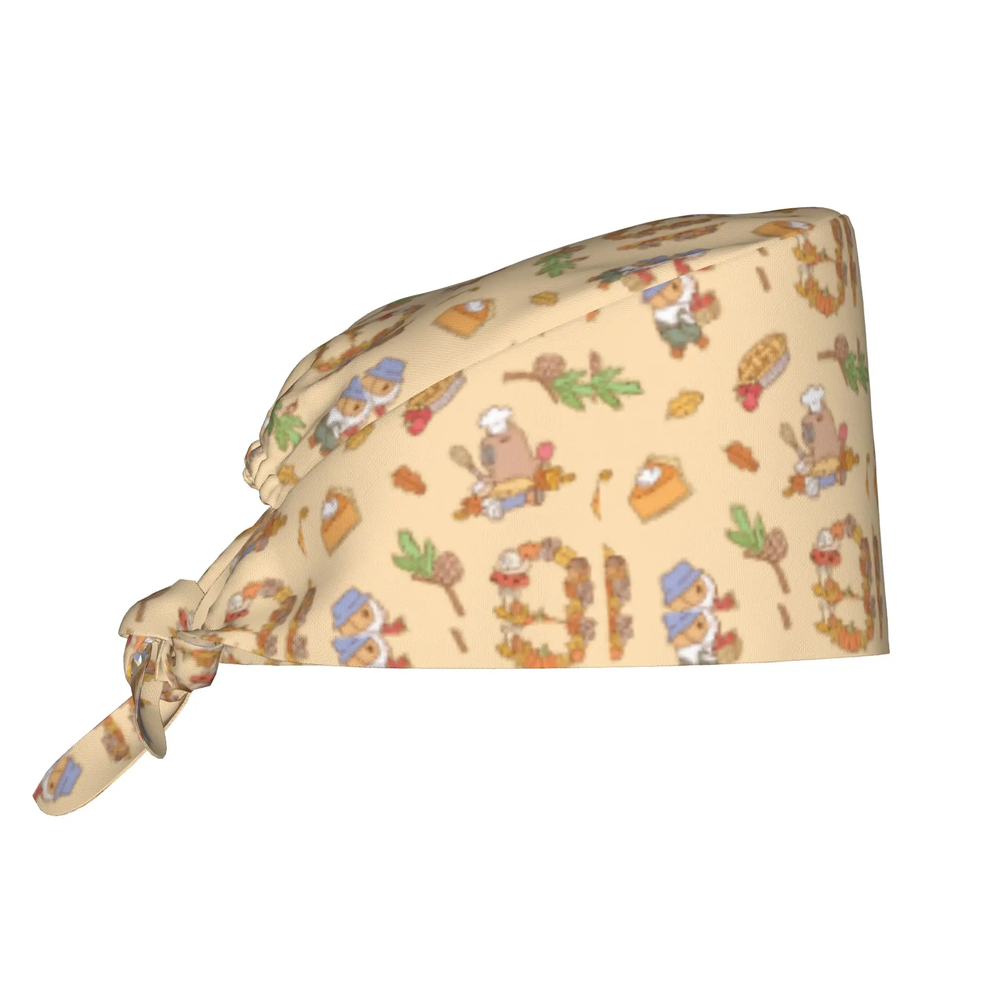 Guinea pig Capybara  Working Cap Surgical Hats Women Men Fall Iight Orange Operating Room Cap Operator Hats Lab Works Hat