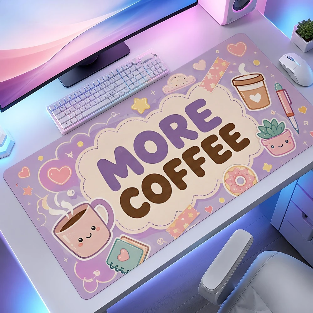 Anti-slip oval mouse pad, suitable for office desks and minimalist coffee-themed desktop accessories, with anti-slip design
