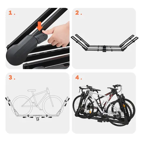 STLF 100 lb hopfällbar, tiltbar cykelhållare för dragkrokmontering för 2 cyklar 8 best sales cykelhållare för dragkrok - №3