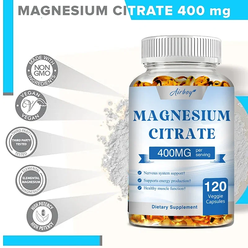 Magnesium Citrate - Helps Muscle Cell Metabolism, Improves Athletic Performance and Endurance, and Promotes Bone Health