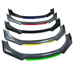 Car Accessories Universal Car Front Bumper Lip Body Kit Spoiler Splitter Diffuser 4PCS White Carbon Fiber Splitter ABS Plastic