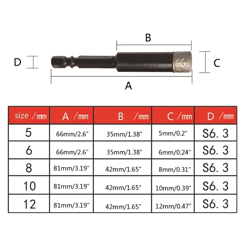 Professional Shank Porcelain Tile Drill Bit Fast and Accurate Drilling for Construction Workers Dropship