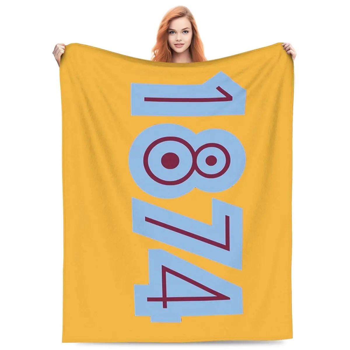 Aston Villa 1874 Blankets Fleece Sofa Throw Blanket Multi-function for Couch Bedding Outdoor Throws Bedspread Quilt