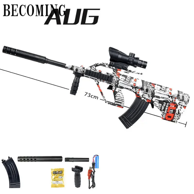 AUG Water Ball Gun Gel Toy Gun Manual Electric PaintbalAirsoft Gun Weapon Gun Soft Bullets Gun CS Shooting Fake Gun Toy