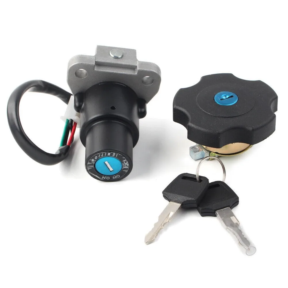 Motorcycle Ignition Switch Fuel Gas Tank Cap Lock Keys Set Black For Yamaha XT225 Serow 225 XT600 90-95 TW200 03-17 DT200 DT200R