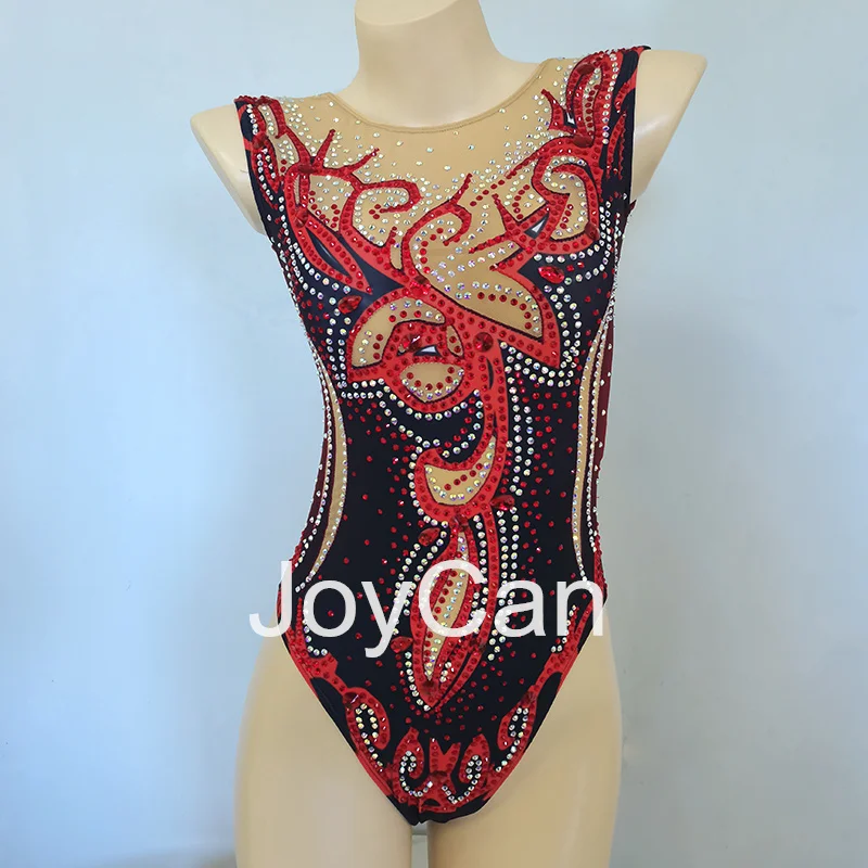 JoyCan Swimming suits Girls Women Red Synchronized Swimming Wear for Competitiion