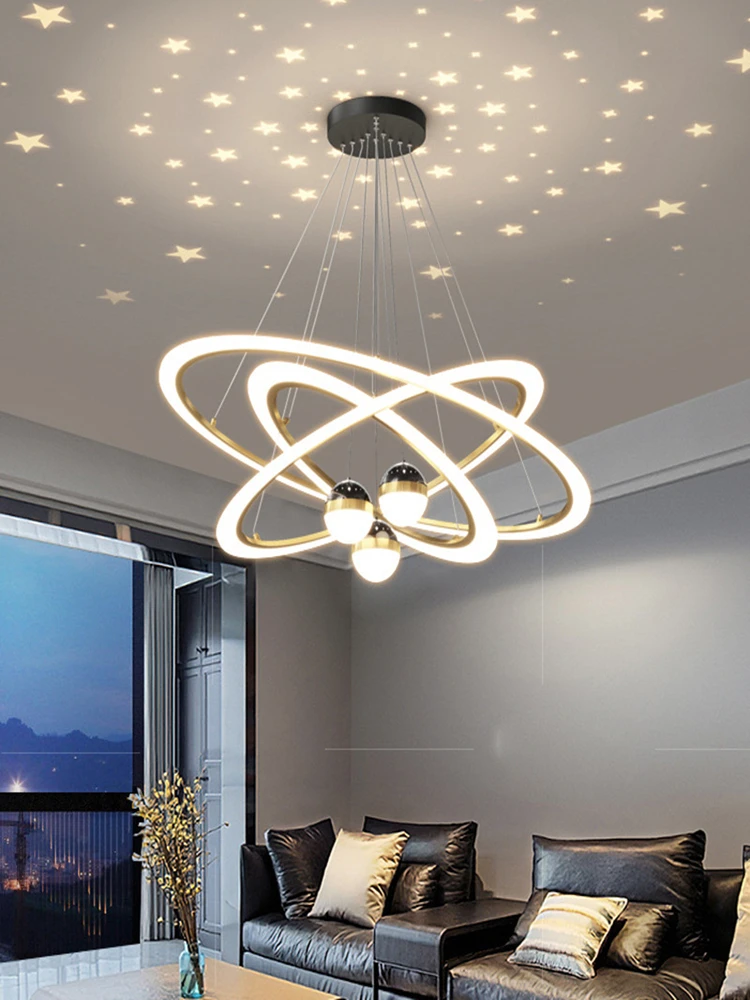 LED Acrylic Chandeliers Indoor Lighting Lamp For Living Room Bedroom Lamps Include star Decoration Lusters Lights Droppshiping