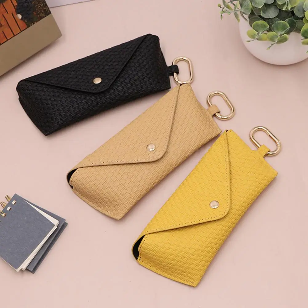 Portable Glasses Bag Soft Protection Small Item Bag Woven Rattan Eyeglass Case for Travel Sunglasses Jewelry Storage
