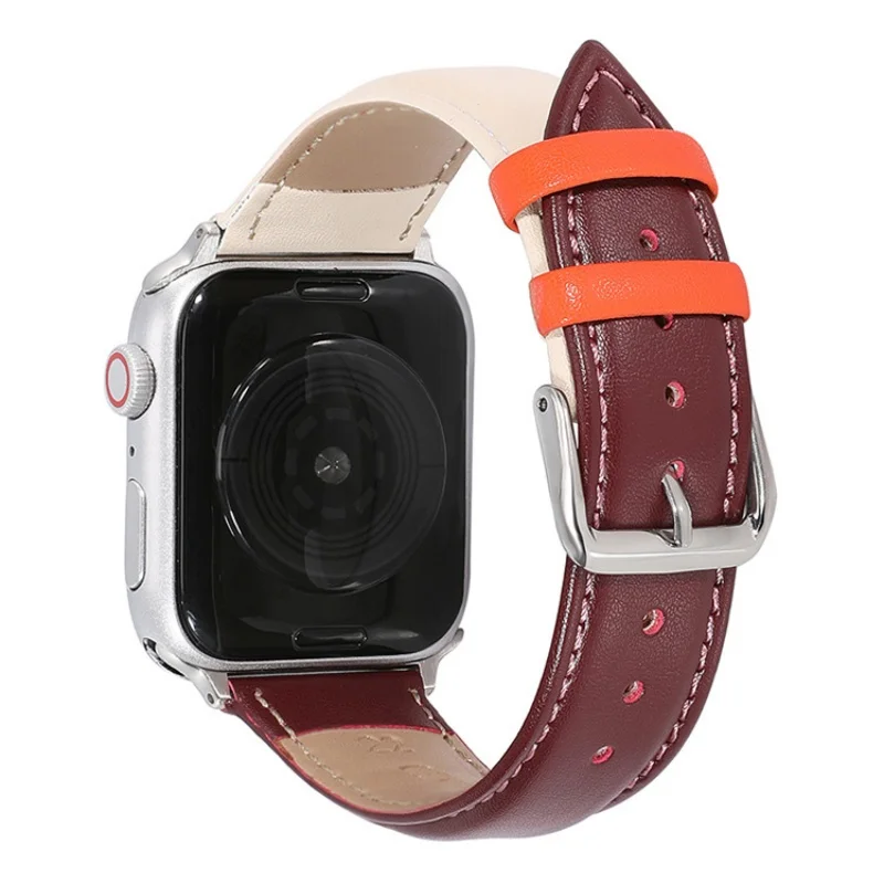 Мягкий кожаный ремешок из воловьей кожи для Apple Watch Ultra 2 Band S10 46 мм 42 мм 45 мм 40 мм 41 мм 44 мм Ремешок для iWatch Series 9 8 7 6 SE 5 4