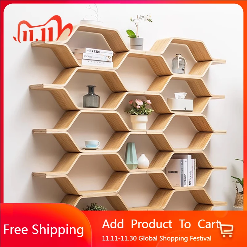 

Wall Repisas Display Stand Storage Corner Box Wooden Nordic Shelves Living Room Bedroom Book Plant Estante Home Decorations