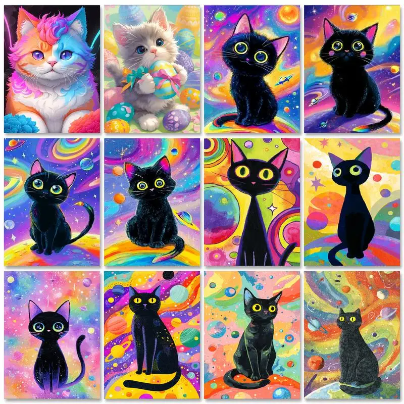 

GATYZTORY 40x50cm Painting By Numbers For Adults Coloring By Numbers Colorful Cat Artcraft Diy Gift Handpainted Picture Paint