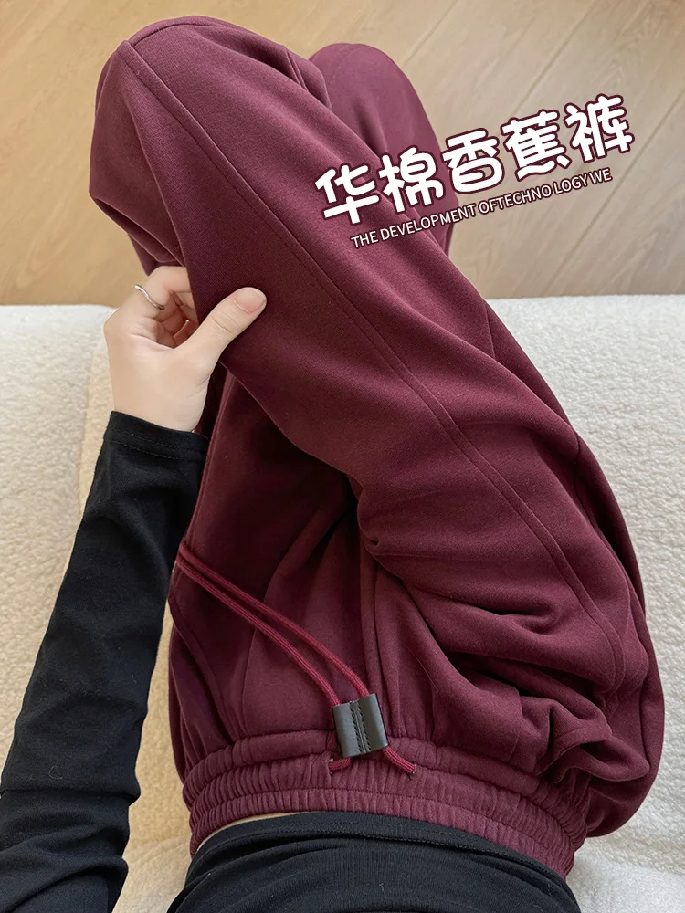 

Широкие брюки без карманов, женские зимние двусторонние широкие брюки для отдыха на флисовой подкладке, вельветовые пуговицы, лоскутное атласное удобное