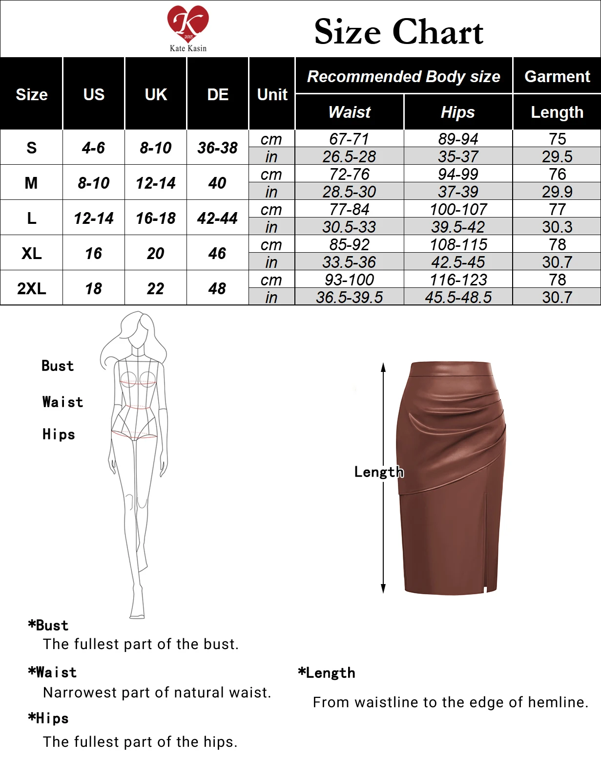 KK Women Front Slit Polyurethane Leather Skirt Classic Elastic Waist Ruched Skirt Skirt For Women Hips Wrapped Silhouette In Lux