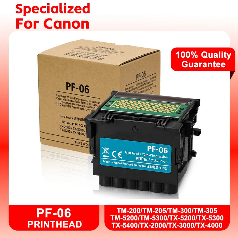 95% New For Canon PF-06 Printhead Print Head TM-200 TM-300 TM-5200 TM-5300 TX-2000 TX-3000 TX-4000 TX-5200 TX-5300 TX-5400 TA-20
