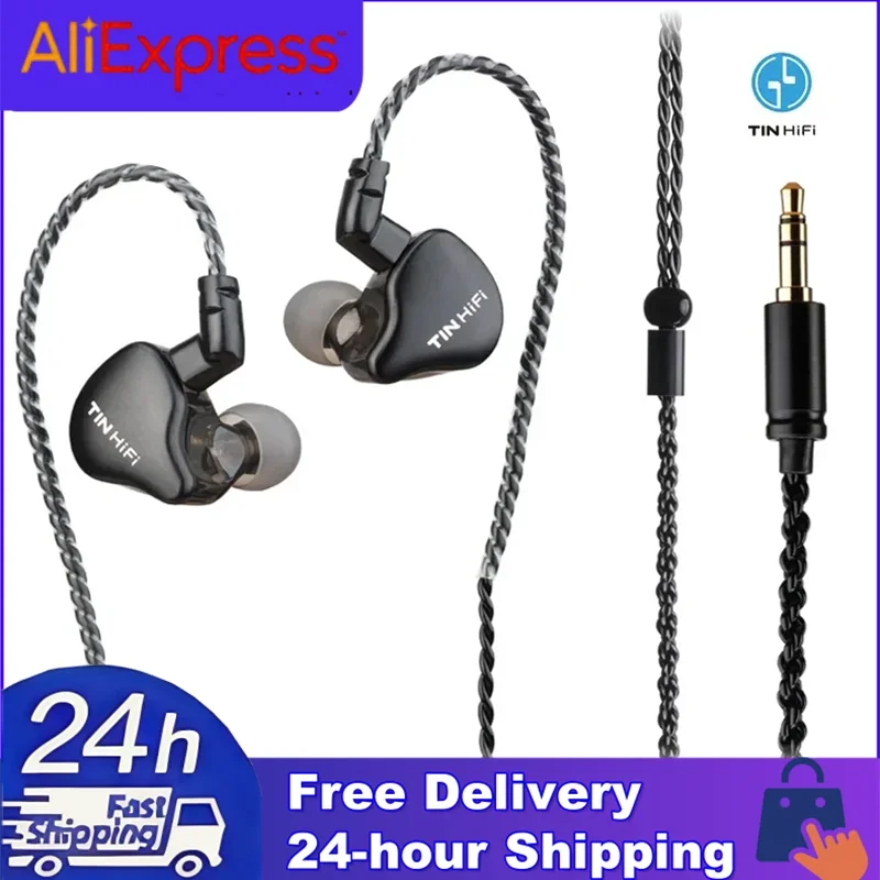 TINHIFI C1 HIFI in-Ear Wired Earphone 10MM Full-Size DLC Diaphragm Driver CNC Faceplate 3.5MM Cable Detachable with 0.78 2PIN