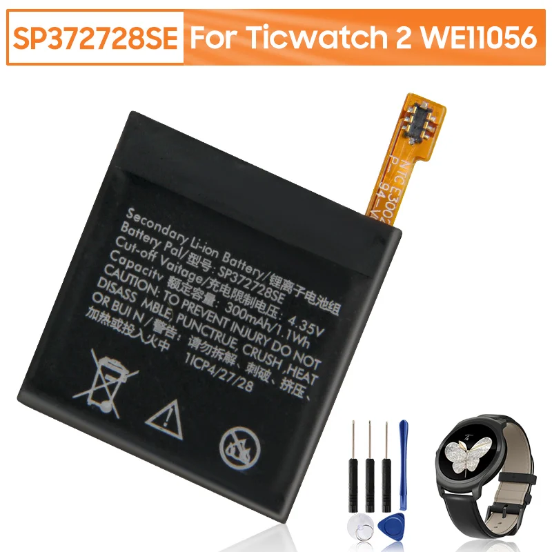 

Оригинальная запасная батарея для часов SP372728SE 372726 для Ticwatch 2 E Ticwatch 1 WE11056 Подлинная 300 мАч