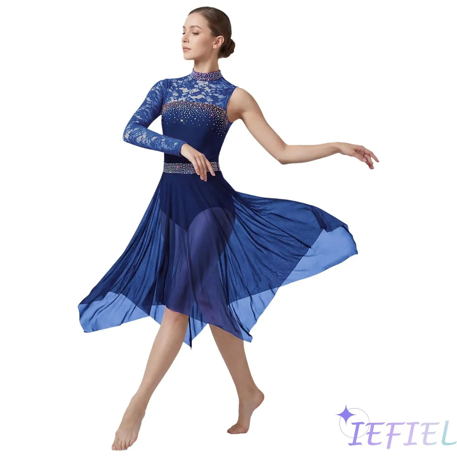 

Womens Lyrical Modern Dance Bodysuit Dress Modern Dance Waltz Dress Ballet Figure Skating Dance Clothing Contemporary Dancewear