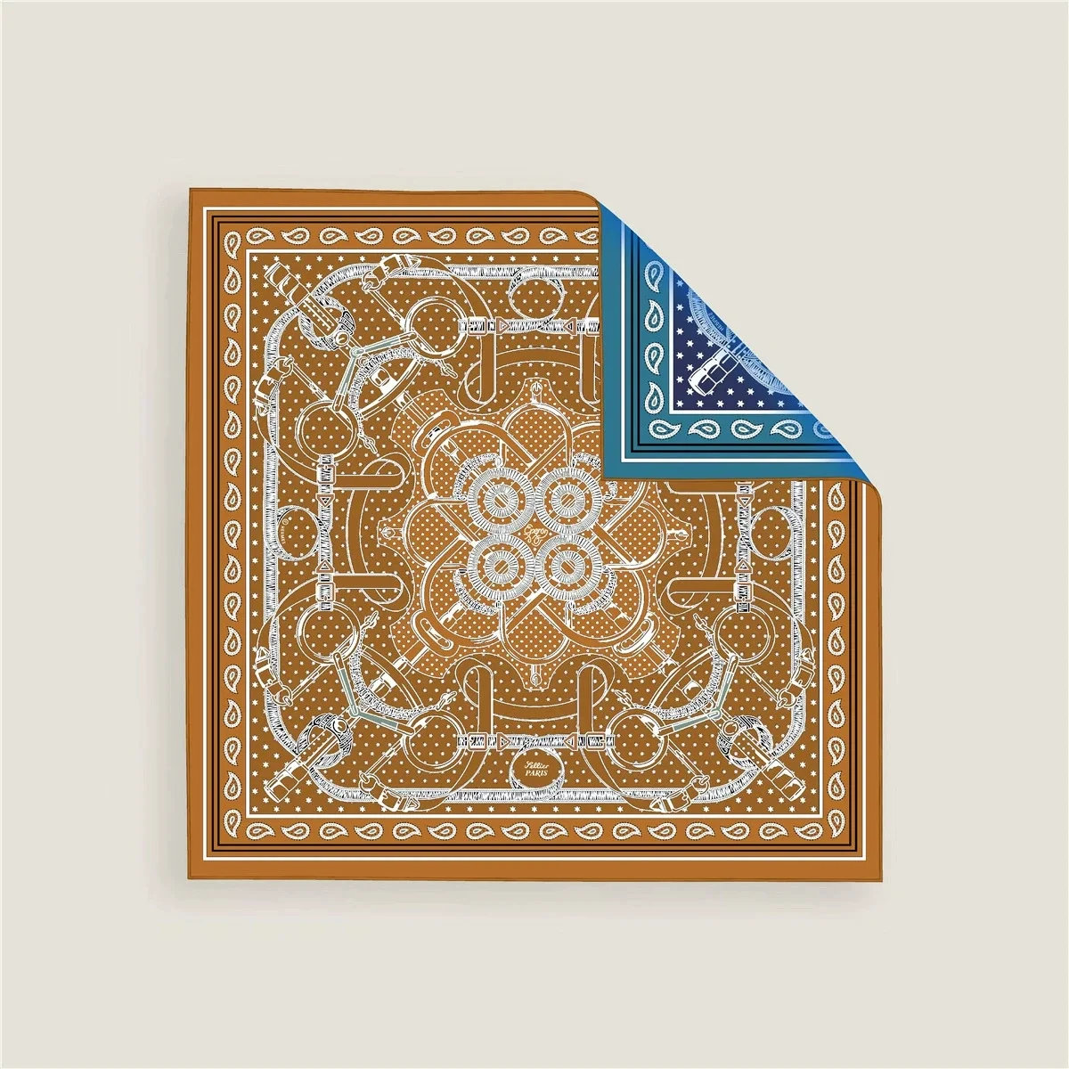 2025 New Female Head Wraps Bandana Two-sided Shawl Square Scarf For Women Twill Print Headband Foulard Hijab Beach Neckerchief