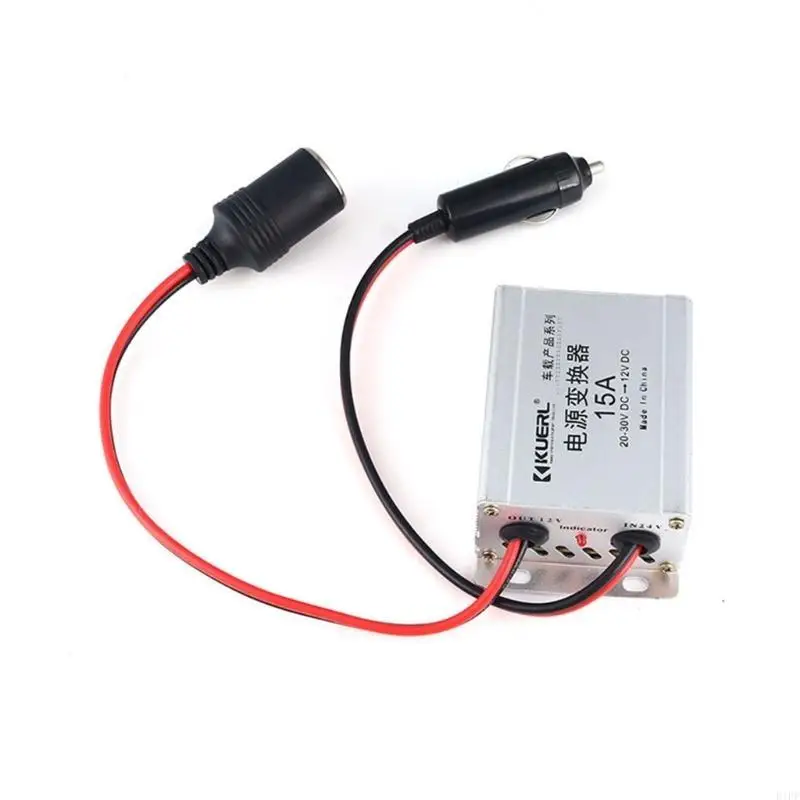 E1PF DC24V Step Down to DC12V 15A Converter Regulator Power Supply Reducer for Car Fan Car Driving Recorders