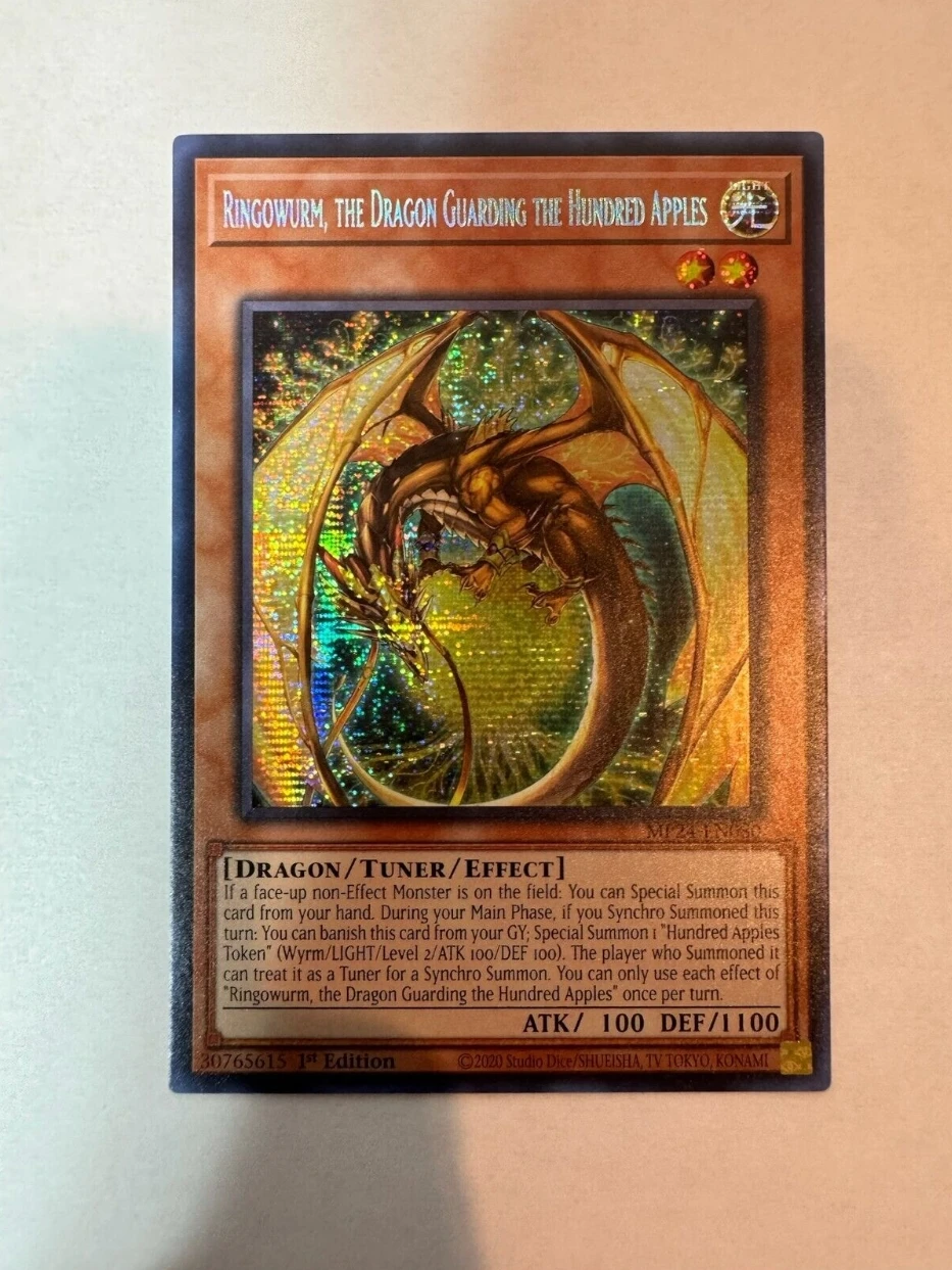 

Yugioh KONAMI Duel Monsters MP24-EN080 Ringowurm, the Dragon Guarding the Hundred Apples Secret English 1st Edition Mint Card