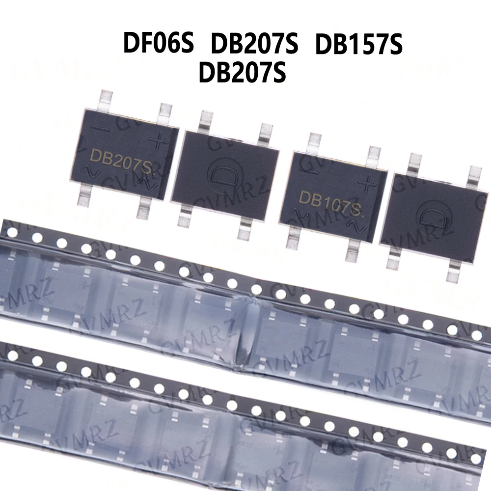 10/100PCS SOP4 DB107S DB107S DB157S DB207S DF06S SOP SOP4  2A 1000V Bridge Rectifiers 1A 1000V