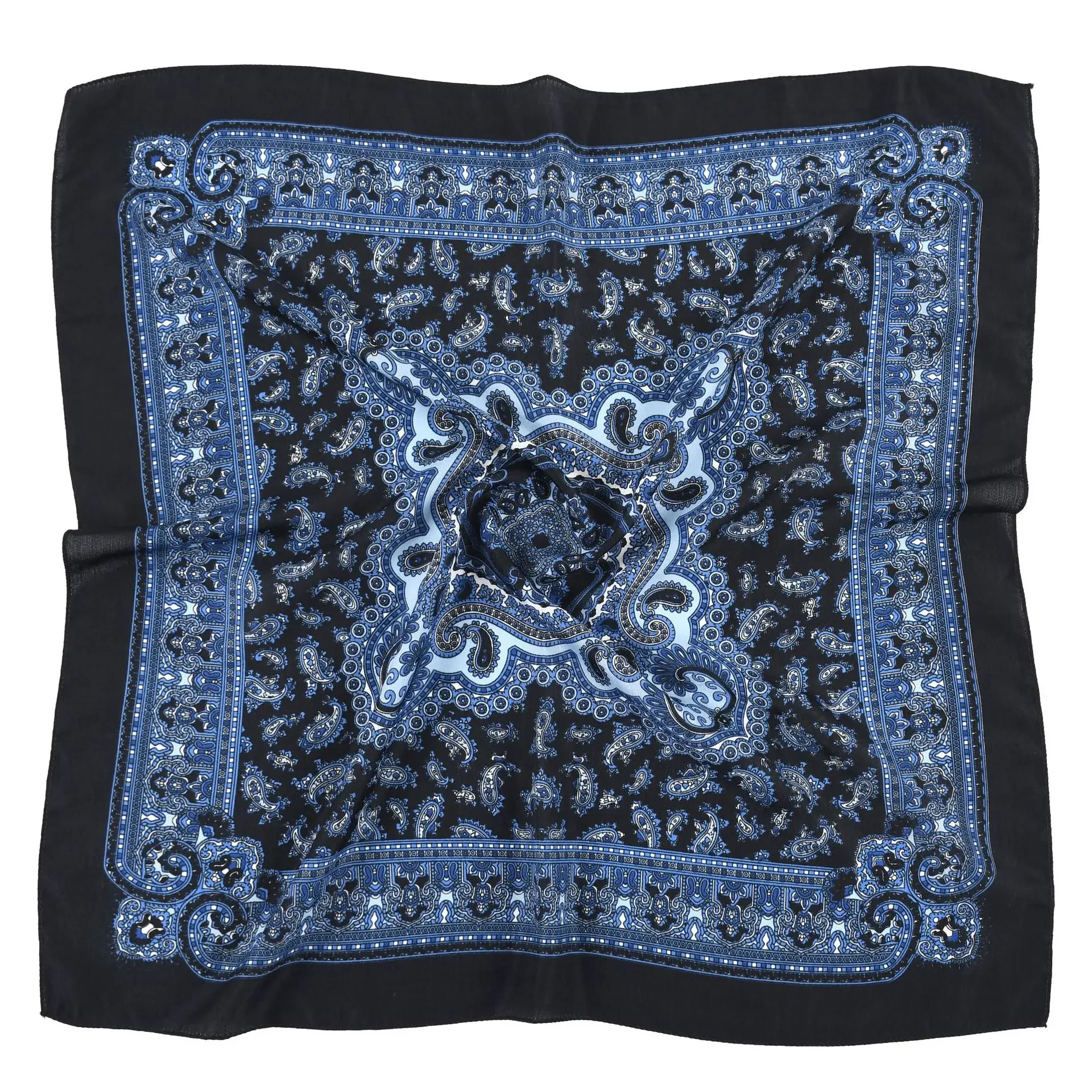 70x70cm Russian Style Floral Square Scarf - usage example