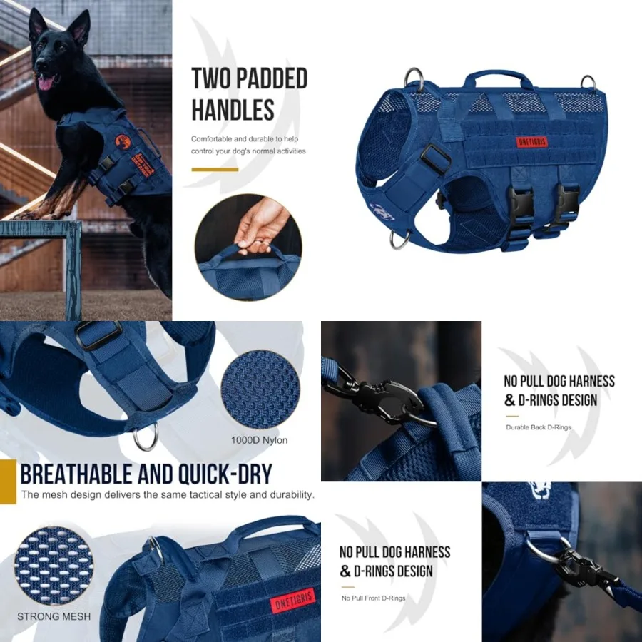 

Tactica Dog Harne for a ediu arge Dog, eh Deign ervice Dog Vet Breathabe iitary Dog oe Vet with Hande, Harne for Waking Hiking