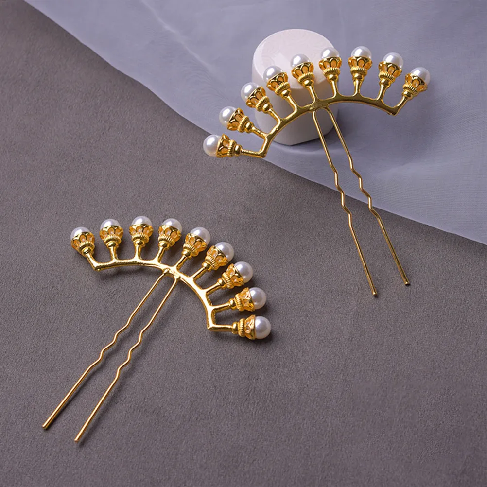 

4Pcs Pearls Hair Stick Vintage Style Classic Chinese Hairpin Elegant Hair Fork for Hanfu Party Performance Cosplay Accessories