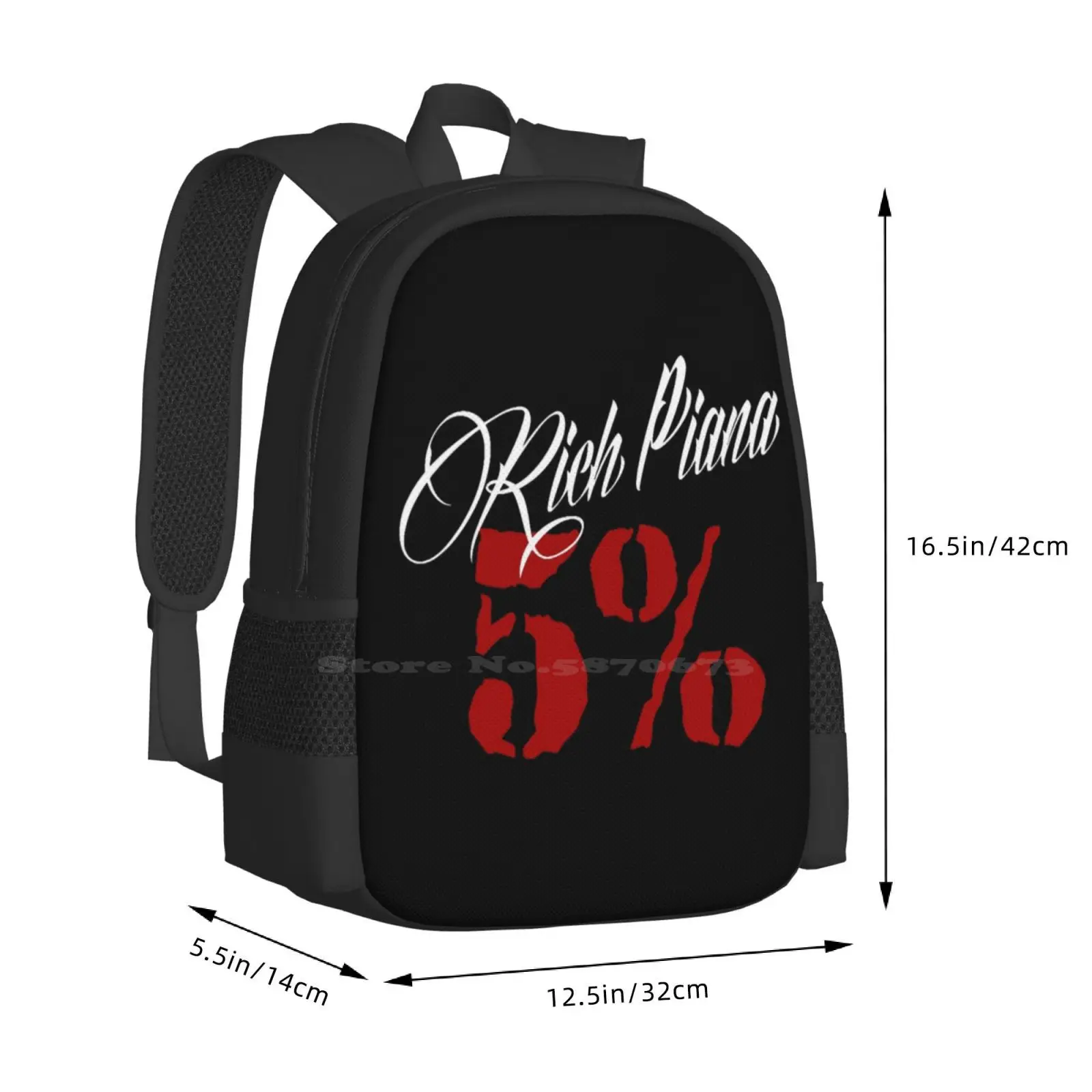 Rich Piana-mochilas escolares con logotipo clásico para fisicoculturismo, mochila para portátil de viaje, nutrición Rich Piana 5, 5%