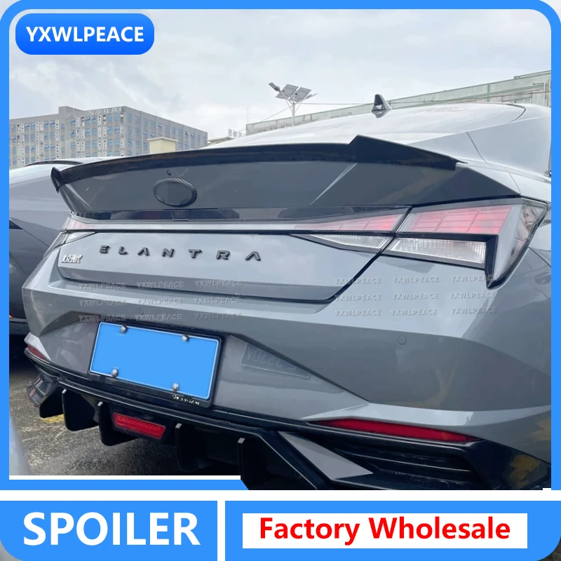 

For Hyundai Elantra Avante Cn7 2020 2021 2022 Spoiler High Quality ABS Plastic Rear Trunk Lip Spoiler Body Kit Accessories