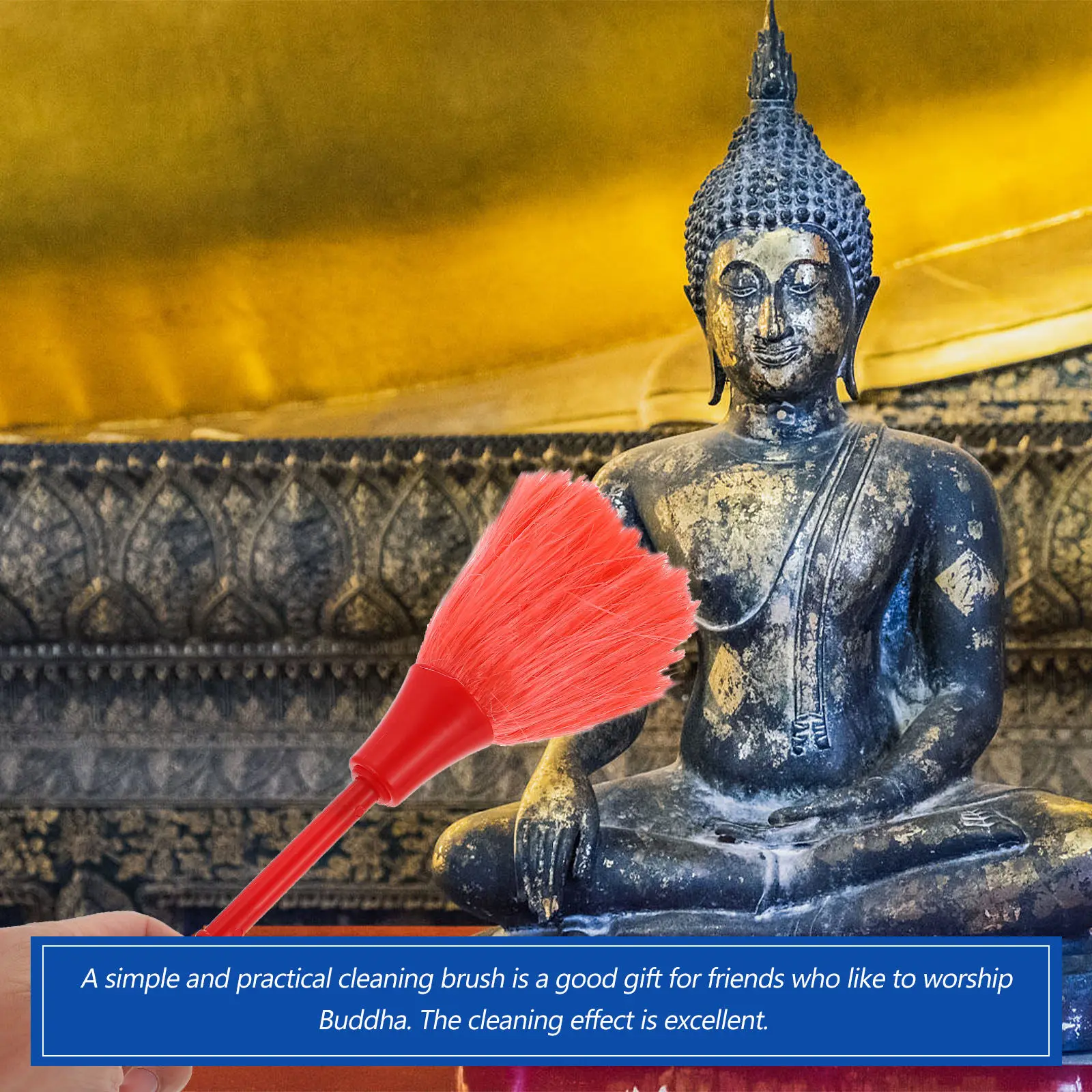 

3Pcs Buddha Clean Brush Professional Temple Cleaning Supplies Glass Fiber ABS Material Easy Grip Wide Use Pagoda Ornament Brush