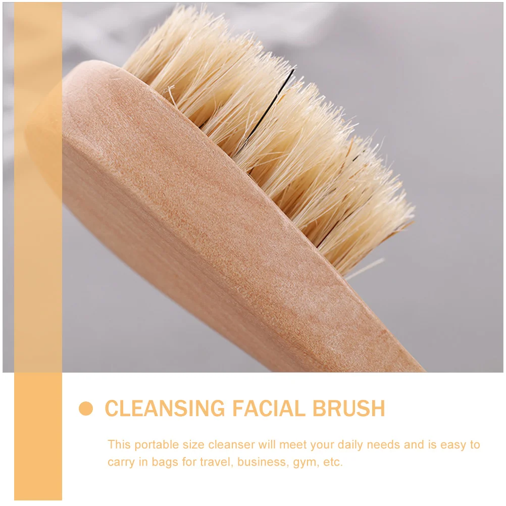 5 Pcs Face Brush Deep Cleaning Skin Care Easy to Carry Facial Wooden Tools Fiber Bristles Washing Cleaner Comfortable Daily