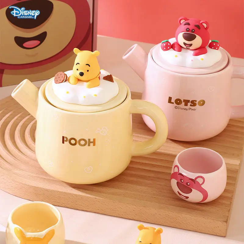 

Disney 3pcs Cartoon Winnie the Pooh Tea Set Ceramic Tea Mug with Two Cute Ceramic Simple Mug Premium Bear Home Tea Drinking Mugs