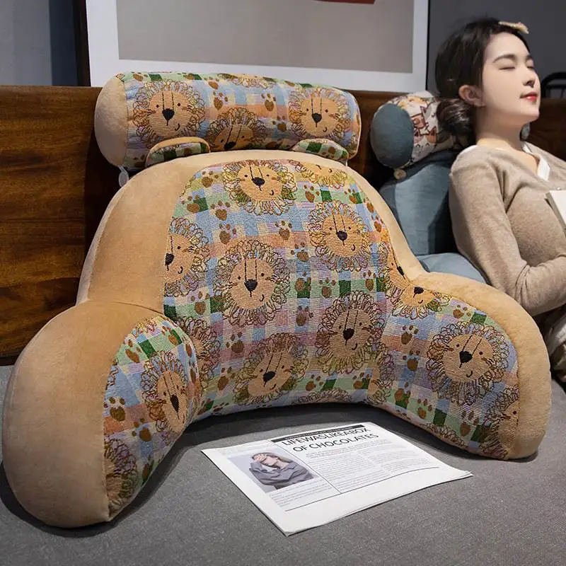 

Retro Sle Bede Cuion Soft Ba Support Reading Pillow Large Barest Sofa Pillow Heart aped Animal Pattern Cotton Linen