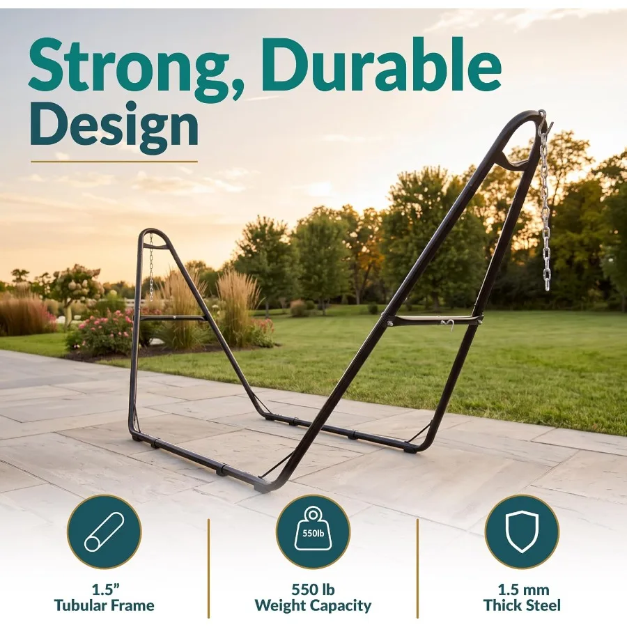 Sunnydaze Universal Heavy-Duty Hammock Stand for Outside, Chains Included