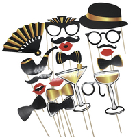 1-22Pcs DIY Photo Booth Props Funny Mask Glasses Mustache Lip On A Stick Birthday Bride Wedding Decoration Party Accessories