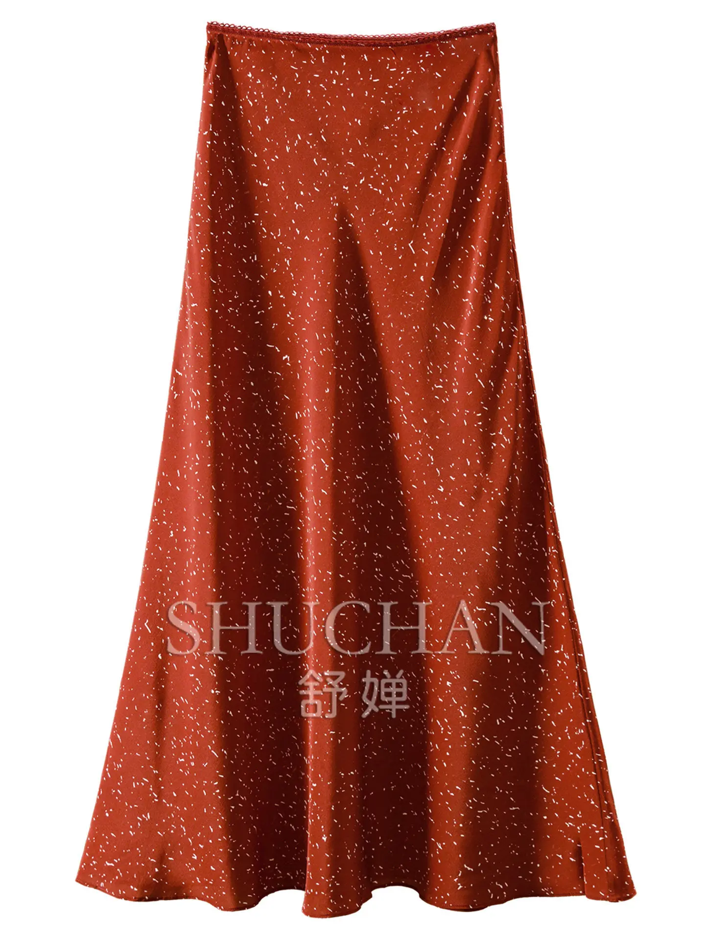 Diagonally Cut and Graceful, High-waisted Fishtail Pendulum Silk Skirt Female 49G6 Korean Fashion Clothing