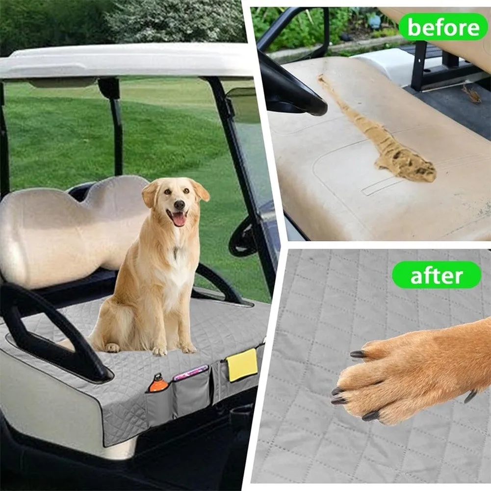 

Waterproof Seat Cover Fits Most Golf Vehicle Seat Cover With 4 Pockets Non-Slip Golf Cart Seat Cushion For Car 2 Seater Vehicles