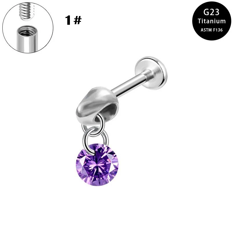 Bullet earrings, titanium alloy water droplet lip studs, body piercing accessories