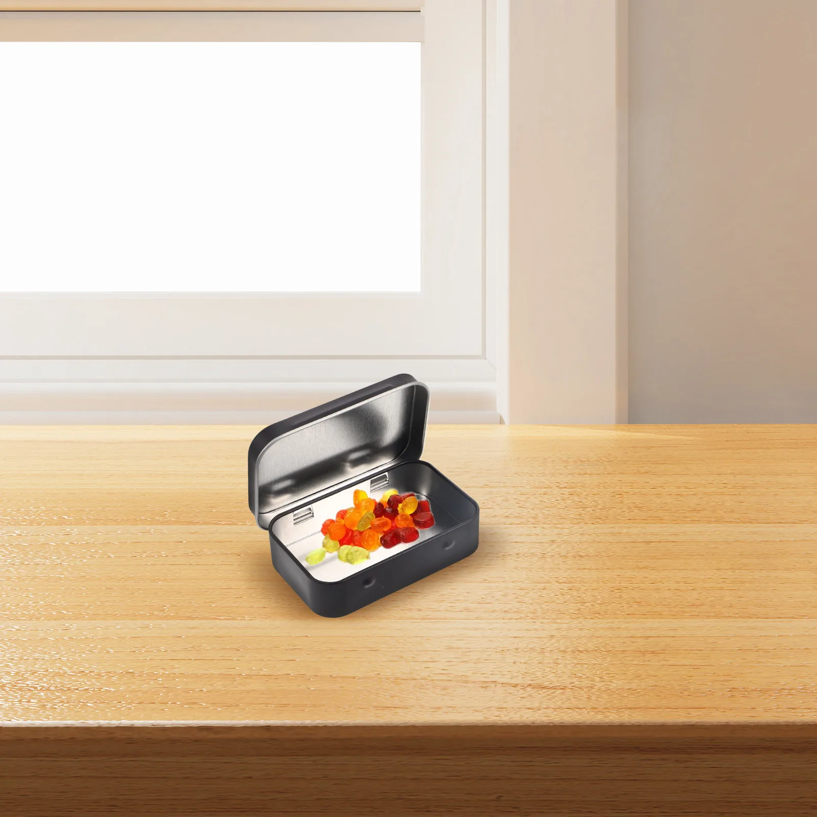 

2pcs Mini Metal Cans Portable Storage Boxes Keys Candies Small Items Sealed Lids Durable Rectangular Tins Organizer Bins Metal