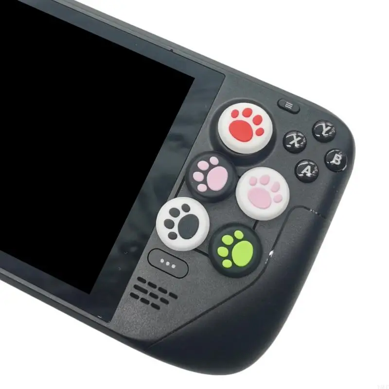 y5lc cat-claw joystick caps soft silicone thumb grip cover for steam deck button