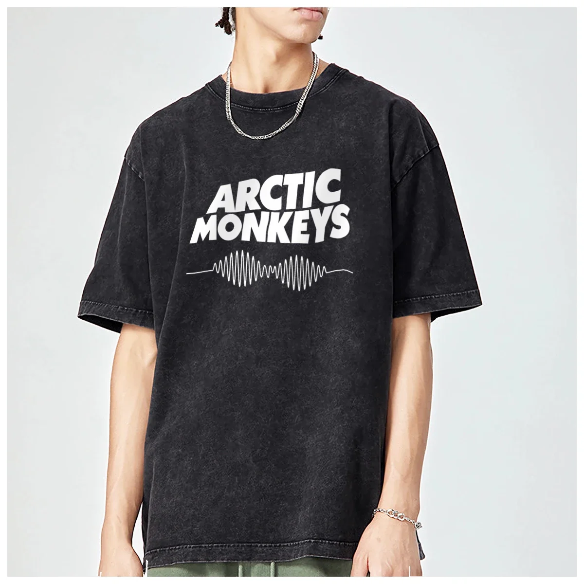 

Rapper Retro Rock Arctic Monkeys Music Album Graphic Hiphop Oversized ins mens t-shirt Fashion Casual Vintage Washed Cotton Tees