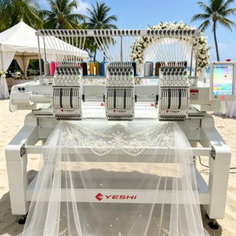 High Speed Cap 3 Heads 15 Needles Embroidery Machine Automatic Digital Embroidery System Embroidery Equipment with Laser
