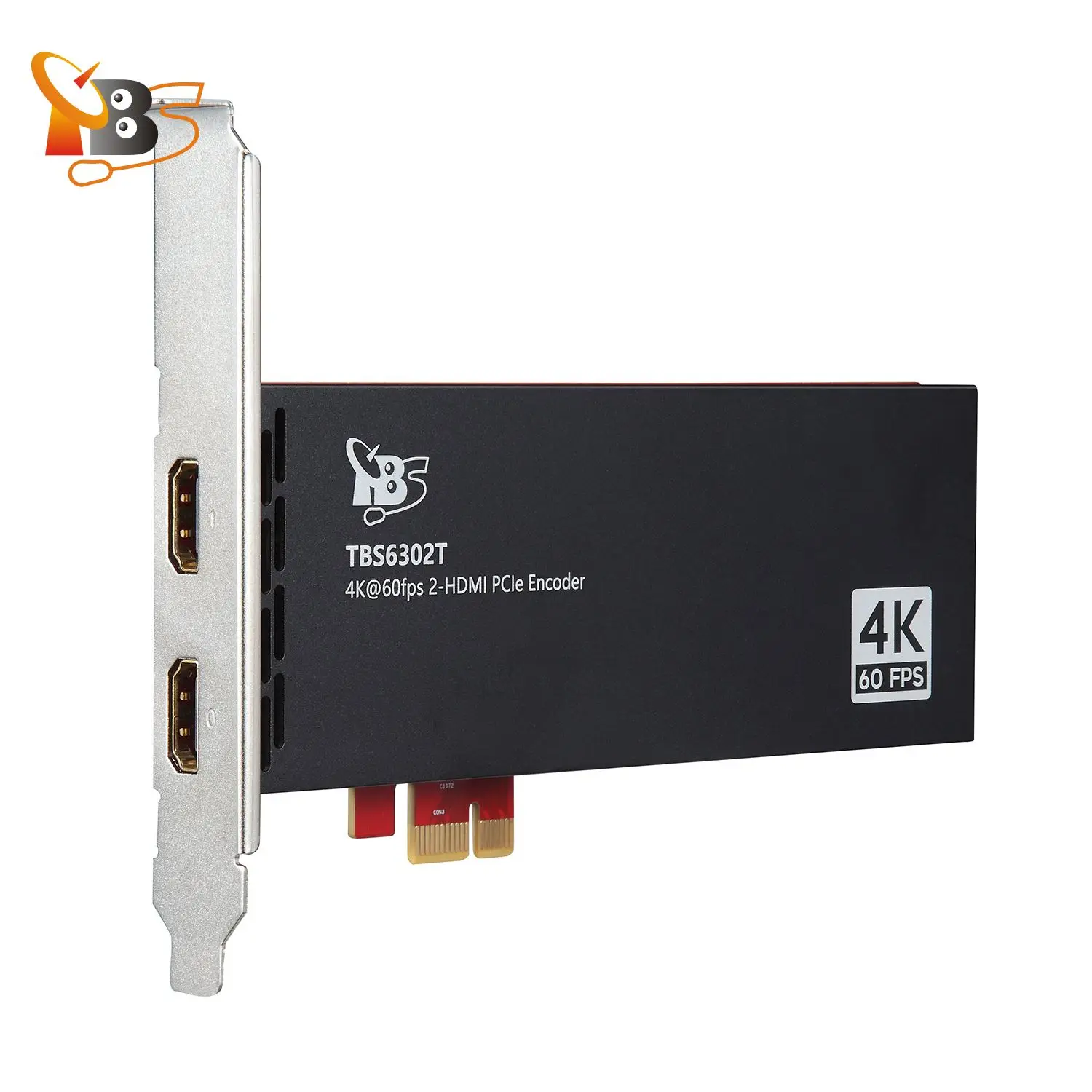 Tarjeta codificadora HDMI TBS6302T 4K@60fps | Tarjeta de captura PCIe de entrada HDMI dual para transmisión/transmisión en vivo |   Codificación H.264/H.265