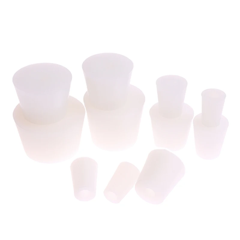 Food Grade Home Brew Wine Stoppers Conical Silicone Plug With Single Hole For Airlock Valve Bubbler Fermentation Exhaust Valve