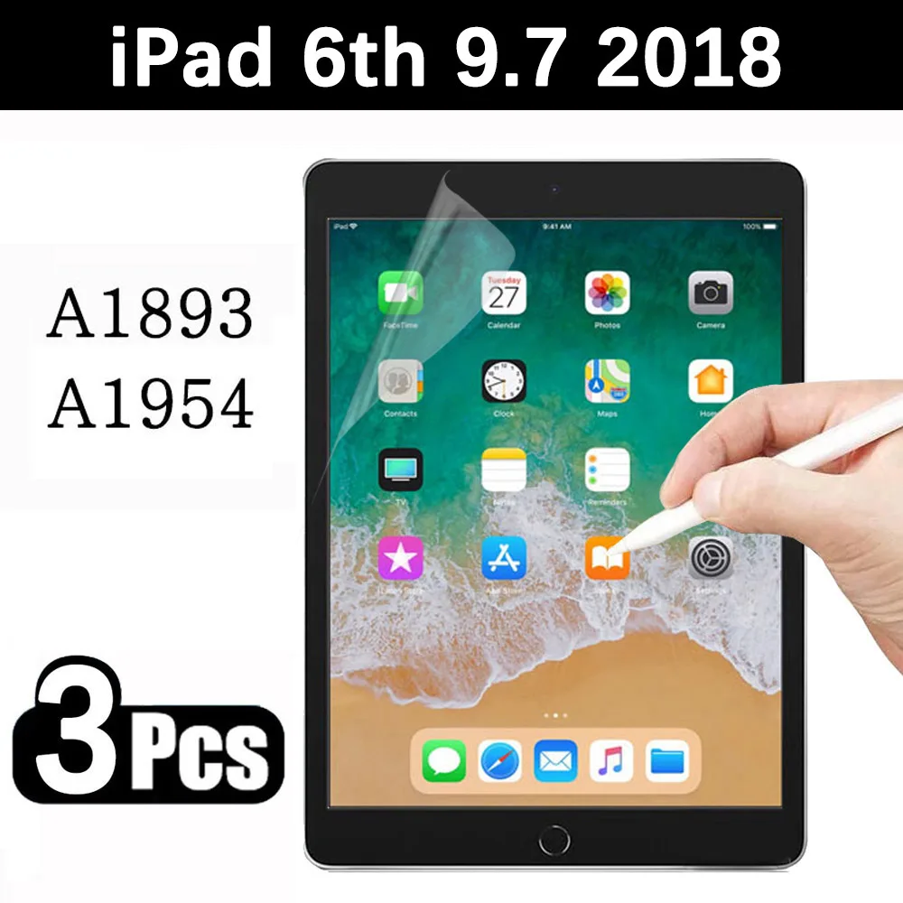 

(3 Packs) Paper Film For Apple iPad 9.7 2018 6th Generation A1893 A1954 Like Writing On Paper Tablet Screen Protector