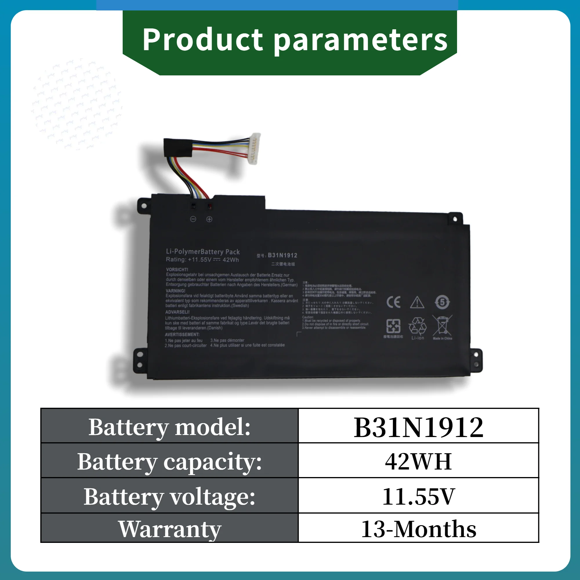 FRLAN B31N1912 42Wh LaptopBattery for Asus VivoBook 14 E410MA/L410MA/E410KA/E510MA | 13 months Warranty & Certified Safe